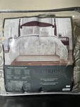Waterford Fine Linen 4-PIECE King Comforter Set Fairlane Demask Silver. Fixed Price $179.99.