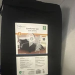 Mainstays Queen Black Solid 7-PIECE Comforter Set With Sheets. Fixed Price $30.00.