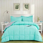 Full/queen Traditional Microfiber Reversible 3 Piece Comforter Set In Blue/grey. Fixed Price $113.97.