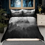 Wolf Printed Bedding Set Queen,misty Woods Comforter Cover Boys Girls,kid.... Fixed Price $43.77.