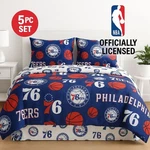 Philadelphia 76ERS 5-PIECE Full Comforter Set Official Nba Bedding Nwt. Fixed Price $67.94.