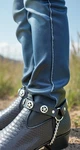 Men Silver Chain Black Cowboy Western Boot Straps Texas Lone Star Charms 2 Bands. Fixed Price $37.99.