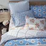 The Company Store Blossoms And Stripes Classic Cool Cotton Percale Bedding. Fixed Price $92.00.