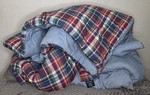 Vintage Ralph Lauren Garrison Chambray Plaid Reversible Full Queen Comforter Usa. Fixed Price $139.95.