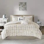 Intelligent Design Raina King/cal Comforter Set, Soft Microfiber, Ivory/gol. Fixed Price $31.50.