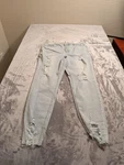 Maurices Jegging Jeans Womens Xl Blue Light Wash High Rise Distressed Button Fly. Fixed Price $25.99.