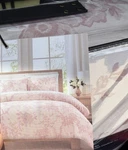 Tahari Home 3-PIECE King 100%COTTON Comforter Set Vntg Inspired Pink New. Fixed Price $220.00.