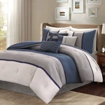 Palisades Blue And Gray Cal King 7-PIECE Comforter Set. Fixed Price $184.18.