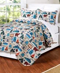 The Lakeside Collection Campsite Quilt Set With Retro Camping Print 3-PC. K.... Fixed Price $51.13.