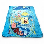 Vtg 2009 Spongebob Twin Comforter Blanket Nick Jr Bedding Striped Reverse 86X76. Fixed Price $54.95.