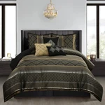 Stratford Park Jacquard 7 Piece Comforter Et, Black And Gold, California King. Fixed Price $161.25.