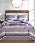Austin Stripe Reversible 8-PIECE Bedding Set- Comforter, Sheets, Pillowcases New. Fixed Price $42.25.