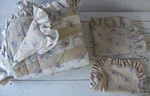 Vintage Laura Ashley Reversible Roses/stripes Full Ruffled COMFORTER+2 Shams. Fixed Price $95.00.