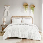 Intelligent Design 3PC Full/queen Elise Clip Jacquard Duvet Cover Set Ivory. Fixed Price $52.49.