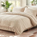 Anluoer Comforter Set, Beige Tufted Bed In Bag 7 Queen, 01 -. Fixed Price $59.94.