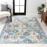 Jonathan Y Modern Boho Vintage Trellis Blue/multi Indoor Area Rug 8X10 Bohemian. Fixed Price $159.33.