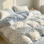 Jolusere Comforter Set Pieces Blue Bow Bedding Full, YLQS035. Fixed Price $64.44.