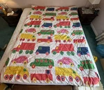 Marimekko Twin Comforter 4 Pillowcases Boo Truck Car Print Dan River Vintage. Fixed Price $99.00.