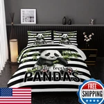 Nttopship Kawaii Panda Bedding Set - Striped Animal Theme Comforter Girls. Fixed Price $66.40.