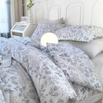 Queen Comforter Set White & Blue Floral Bedding Women Soft Microfiber. Fixed Price $89.81.