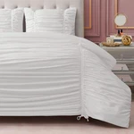 3-PIECE Ruched Comforter Set Elegant White Bedding Ensemble. Fixed Price $164.99.