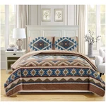 Southwest Tribal Quilt Set Beige Blue Green. Fixed Price $82.44.