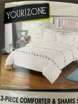 Your Zone Twin Comforter Set 3 Piece White Seersucker Tassel Bedding W/ 2 Shams. Fixed Price $29.99.