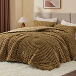 Bedelite Fluffy Queen Comforter Set Brown Fleece Soft. Fixed Price $29.99.