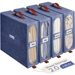 Bambalik 4X Bed Sheet Organizer Storage Boxes See-through Windows Denim 15X13X5. Fixed Price $62.05.