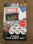 Marvel Avengers 3PC Twin Sheet Set Hulk Spiderman Thor Groot Ms Comic Super Hero. Fixed Price $28.99.