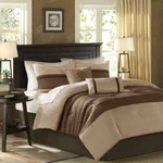 New! Cozy Ultra Soft Chic Pintuck Brown Beige Khaki Taupe Tan Comforter Set. Fixed Price $168.32.