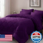 Elnido Queen Full Comforter Set Purple- 7 Pieces Bed In Bag Size,. Fixed Price $90.21.