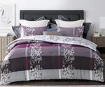 Sleepbella Comforter King Size, 600 Thread Count Cotton Grey Paisley & Purple. Fixed Price $94.29.