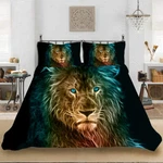 Blue Eye Lion 3D Quilt Duvet Doona Cover Set Single Double Queen King Print. Fixed Price $56.70.