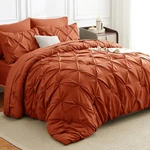 Himeet 7PC Queen Pintuck Comforter Set Burnt Orange. Fixed Price $89.99.