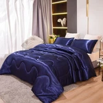 Ntbed Silky Satin Comforter Set Queen Dark Blue Soft Lightweight Microfiber. Fixed Price $67.31.