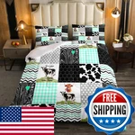 Erosebridal Cute Cow Print Comforter Set Queen Size Kawaii Highland Bedding. Fixed Price $65.65.