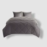 Madison Park Gray Reversible Down Alt Comforter Mini 3PC Set, Full/queen. Fixed Price $32.39.