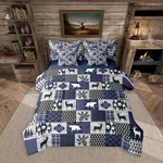 Navy Blue Cabin Comforter Set With Sheets - 7 Piece Rustic Bedding Kids. Fixed Price $135.99.