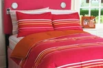 Full/queen Your Zone -pink Stripe/orange Nectarine Reversible Sham & Comforter. Fixed Price $79.99.