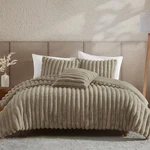 Everett Faux Fur 3-PIECE Comforter Set Twin Xl Taupe Luxury. Fixed Price $116.61.