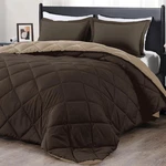 Downluxe King Size Set - Brown And Tan Comforter, Soft Bedding. Fixed Price $67.99.