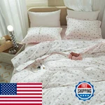 Faincy Floral Queen Size Comforter Set Pink White Flower Leaf Pattern Printed. Fixed Price $79.29.