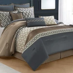 Luxury 10-PIECE King Size Comforter Set Grey Brown All Seasons. Fixed Price $142.65.