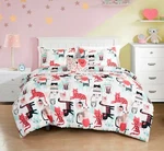 Chezmoi Collection Kids Cartoon Cats Soft Microfiber Comforter Set W/ Pillow. Fixed Price $52.99.