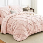 Pintuck Bed Bag 7 Pieces Queen Size Blush Pink Himeet Comforter Pinch Pleat. Fixed Price $89.99.