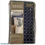 Croscill Pillow Sham Clayra European Navy White Check Nwt 26X26. Fixed Price $20.70.