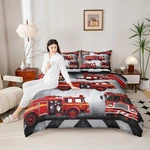 Manfei Fire Truck Comforter Set Twin Size Red Engine Duvet Insert Cartoo.... Fixed Price $55.61.