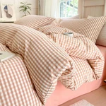 Pink Gingham Comforter Set Twin Xl Modern Style Plaid Soft Fl. Fixed Price $91.99.