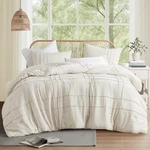 Cream Size Comforter - 3 Pieces Pintuck Pleated Bedding Sets Queen, Al. Fixed Price $64.19.